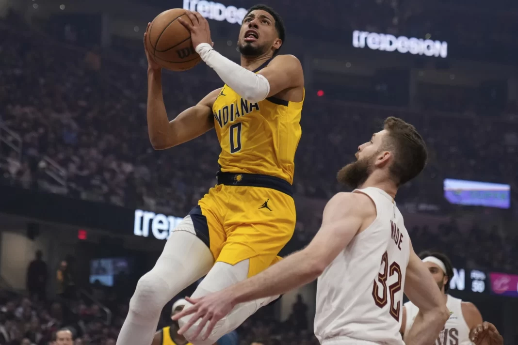pacers logran-victoria-en-el-juego-1-sobre-los-cavaliers.-haliburton-encesto-triple-decisivo 